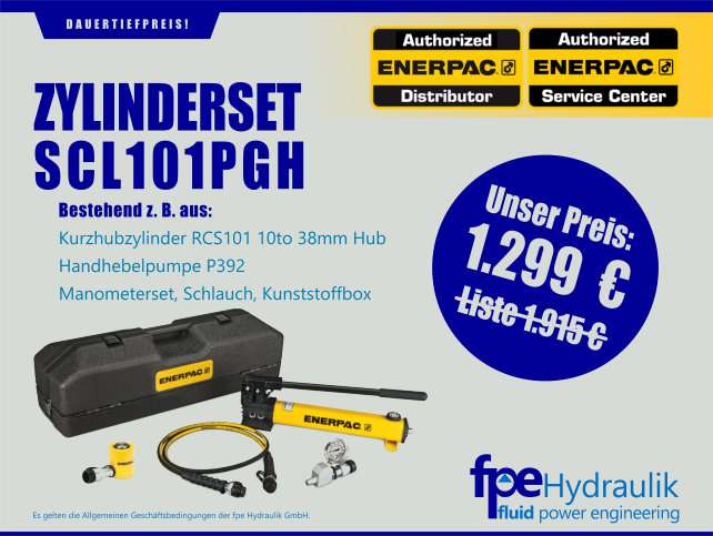 Aktion: Enerpac Zylinderset SCL101PGH zum Dauertiefpreis von nur 1.299 € netto