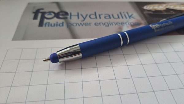 Schreibblock und Kugelschreiber von fpe Hydraulik